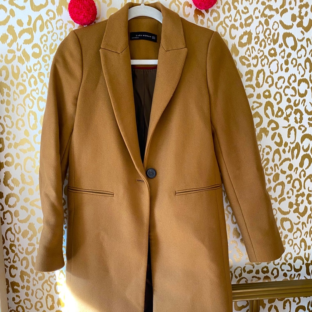 Zara Woman Wool Blend Coat Size XS